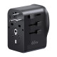 Universal Travel Adapter Ugreen S550, 2x USB-C, 1x USB-A, 65W