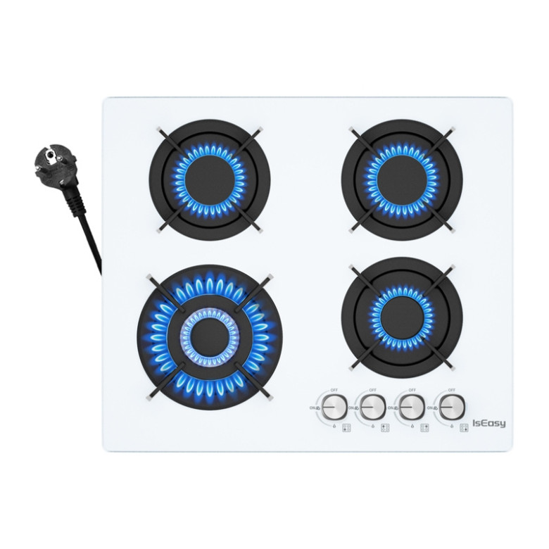 IsEasy Four-head glass gas stove-white style MGBG-604B
