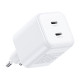 Charger Dual UGREEN USB-C GaN 45W X526 (white)