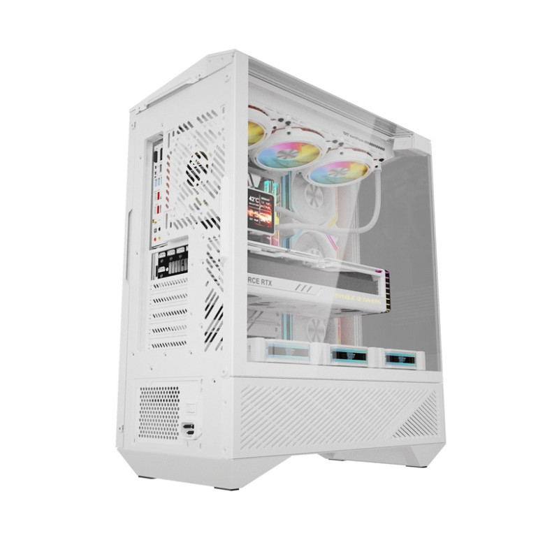 Darkflash DY460 számítógépház (fehér) + 4 ARGB ventilátorok