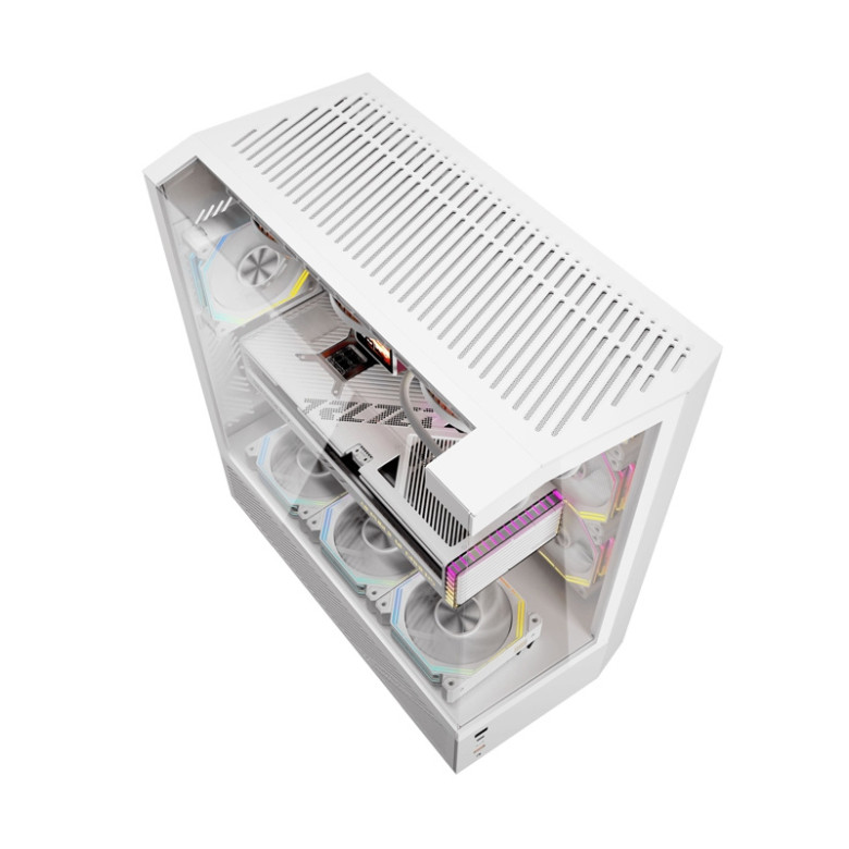 Darkflash DY460 számítógépház (fehér) + 4 ARGB ventilátorok