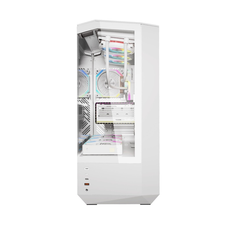 Darkflash DY460 számítógépház (fehér) + 4 ARGB ventilátorok