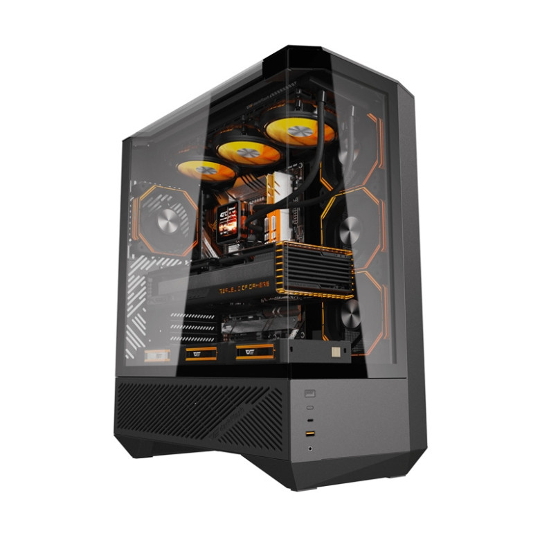 Darkflash DY460 számítógépház (fekete) + 4 ARGB ventilátorok