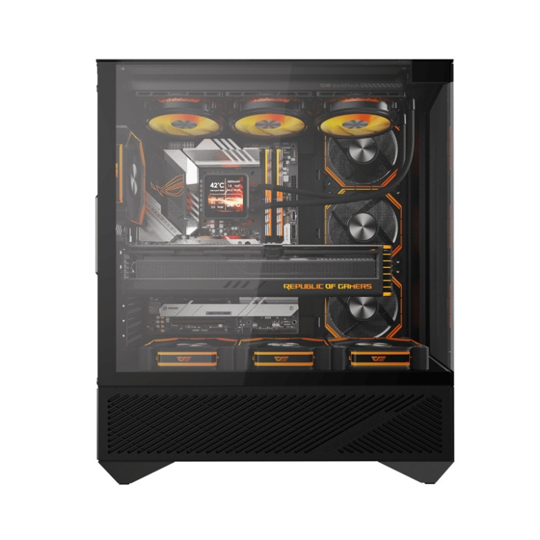 Darkflash DY460 számítógépház (fekete) + 4 ARGB ventilátorok