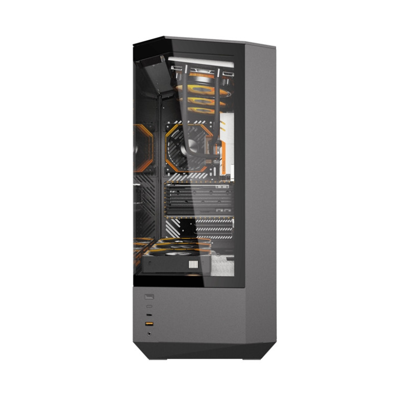 Darkflash DY460 számítógépház (fekete) + 4 ARGB ventilátorok