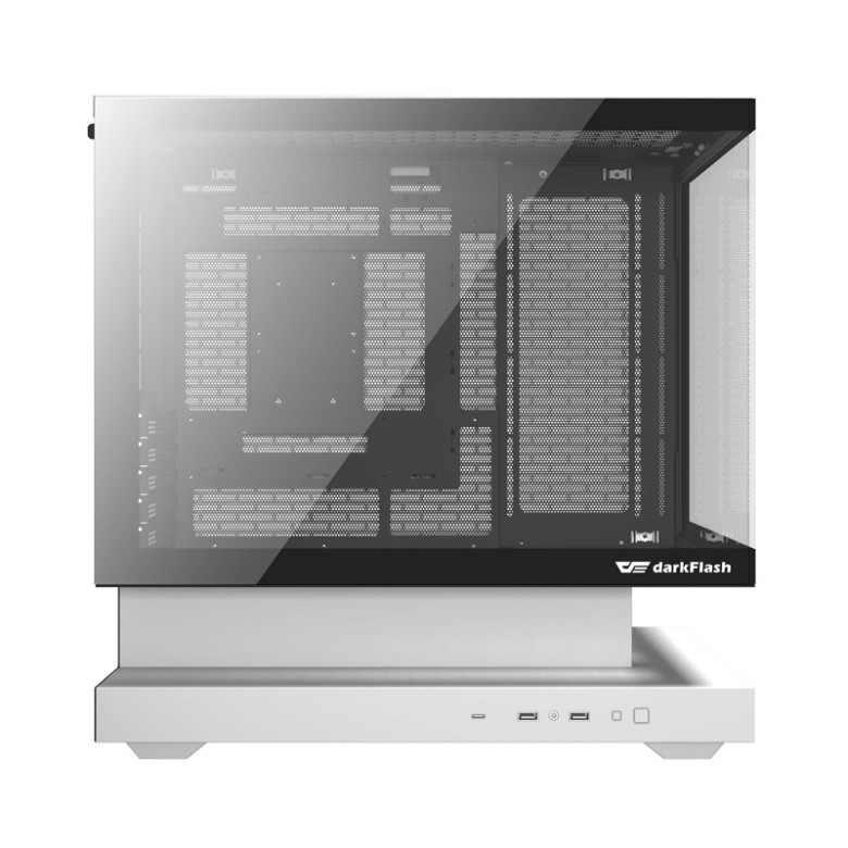 Darkflash F1 számítógépház (fehér) + 6 ARGB ventilátorok