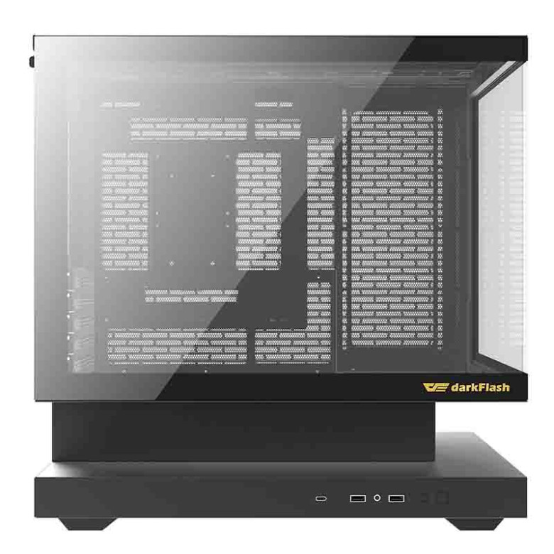 Darkflash F1 számítógépház (Fekete) + 6 ARGB ventilátorok