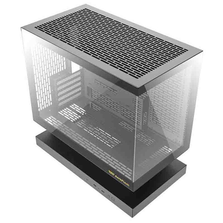 Darkflash F1 számítógépház (Fekete) + 6 ARGB ventilátorok