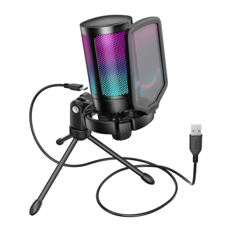 Fifine Gaming condenser microphone A6V (black)
