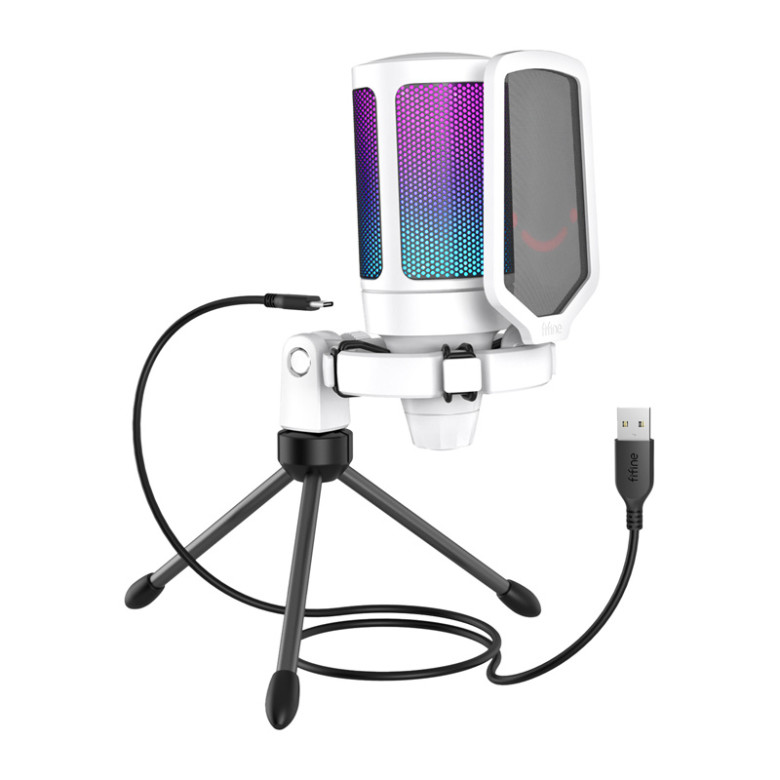 Fifine Gaming condenser microphone A6VW (white)
