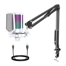 Fifine Gaming microphone with tripod A6TW (white)