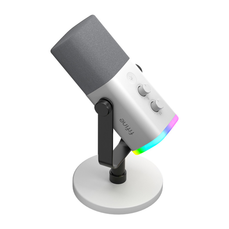 Fifine Dynamic microphone AMW8 with stand (white)