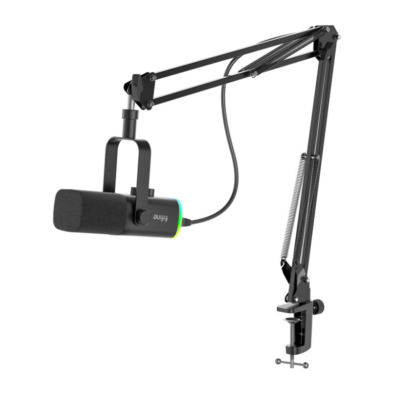 Fifine Gaming microphone AM8T with boom arm (black)