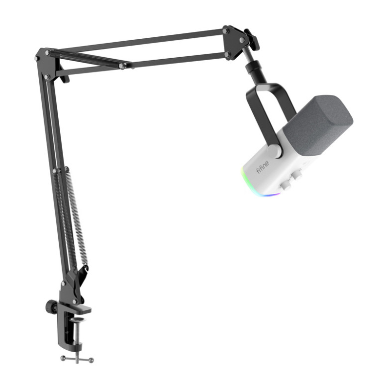 Fifine Gaming microphone AM8TW with boom arm (white)