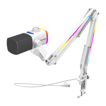 Fifine Dynamic microphone AM8proTW with boom arm (white)