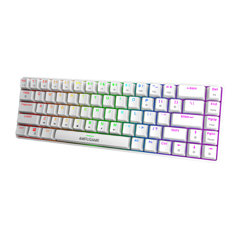 Fifine Mechanical keybord GK1W, 65% RGB (white)