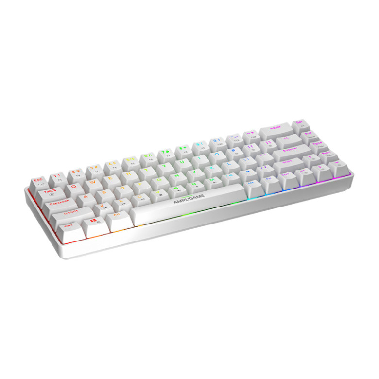 Fifine Mechanical keybord GK1W, 65% RGB (white)