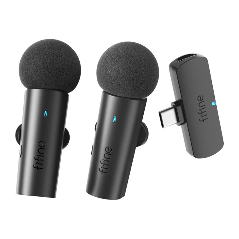 Fifine Wireless lavalier with 2 microphones M8 (black)