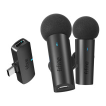 Fifine Wireless lavalier with 2 microphones M8 (black) Fifine Wireless lavalier with 2 microphones M8 (black)