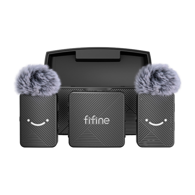 Fifine Wireless lavalier two microphones M (black)