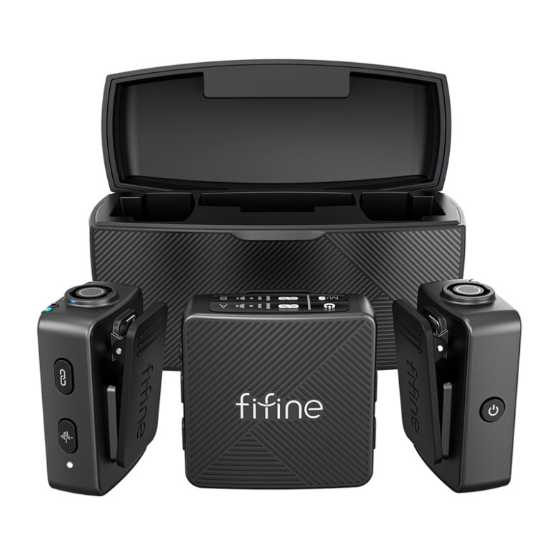 Fifine Wireless lavalier two microphones M (black)
