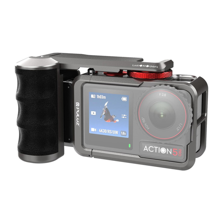 Puluz Metal Protective Case with Grip for DJI Osmo Action 5 Pro / Action 4 / Action 3