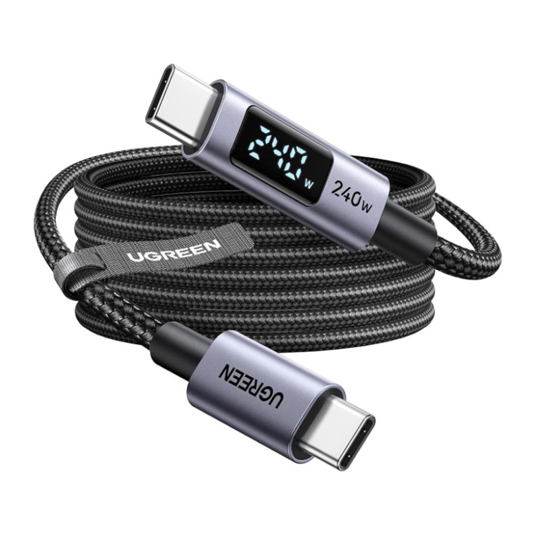 UGREEN L530 USB-C PD kábel, 240 W, 480 Mbps, 2 m, fekete