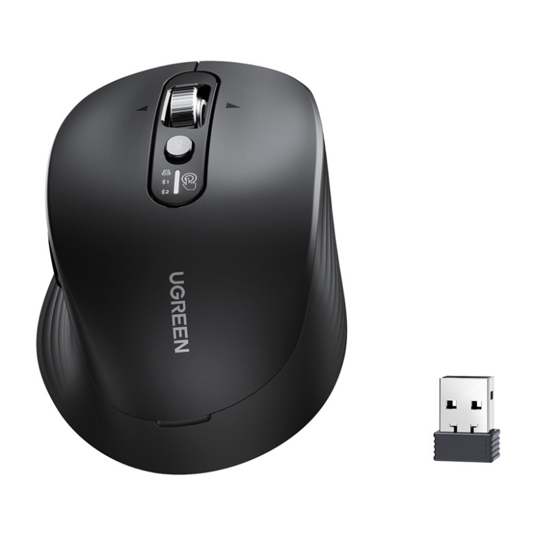 UGREEN M752 Multi-mode Wireless Mouse, Bluetooth, 2.4 GHz, 2xAA Powered