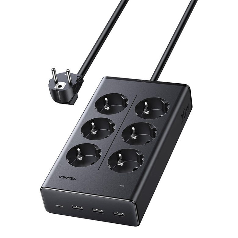 UGREEN S622 Power Strip, 20W, 6xAC, 3xUSB, USB-C, 1.5m Cable