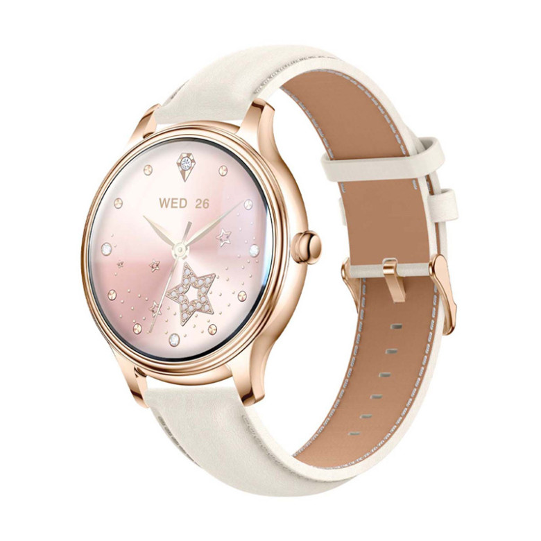 Smart Watch COLMI L28 (Gold + Gold leather strap)