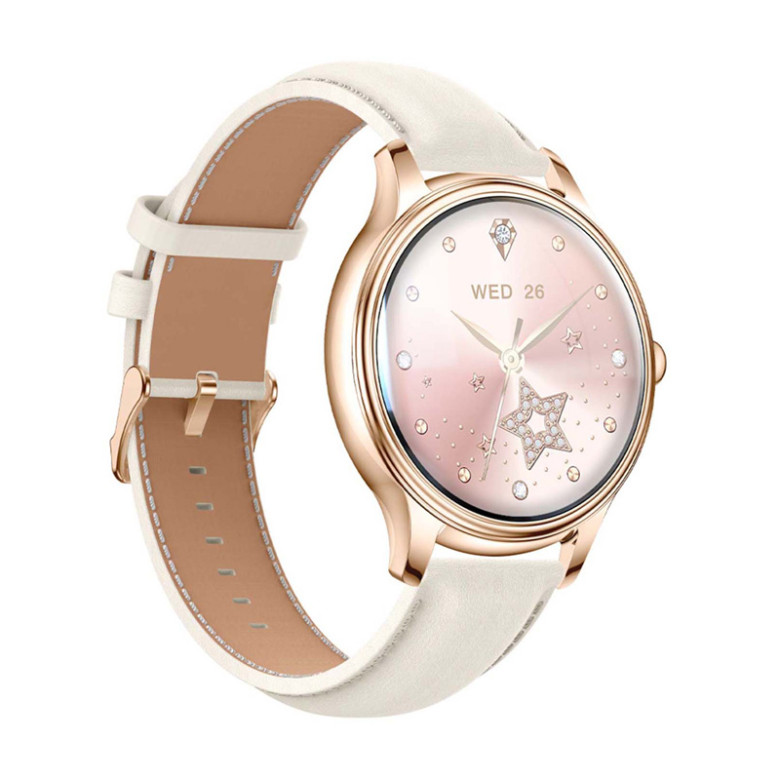 Smart Watch COLMI L28 (Gold + Gold leather strap)