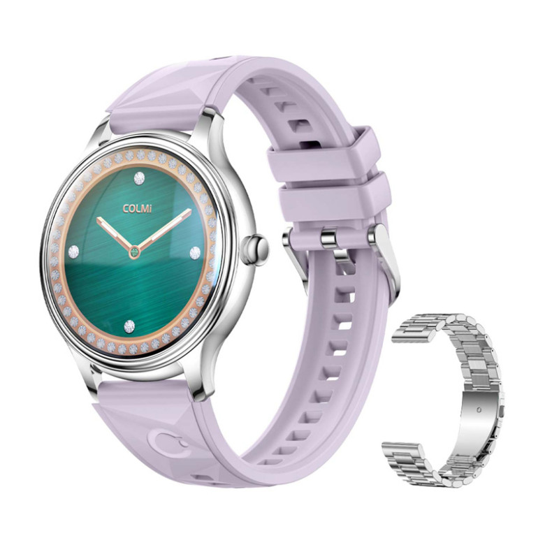 Smart Watch COLMI L28 (Silver-purple + silver steel strap)