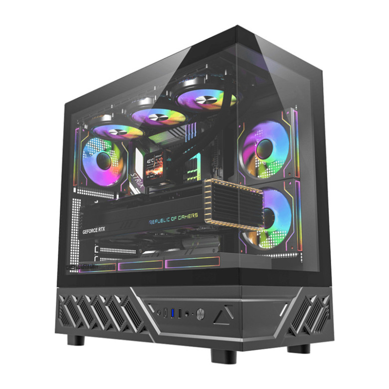 DarkFlash DS950 számítógép-ház (fekete) + 6 ventilátor