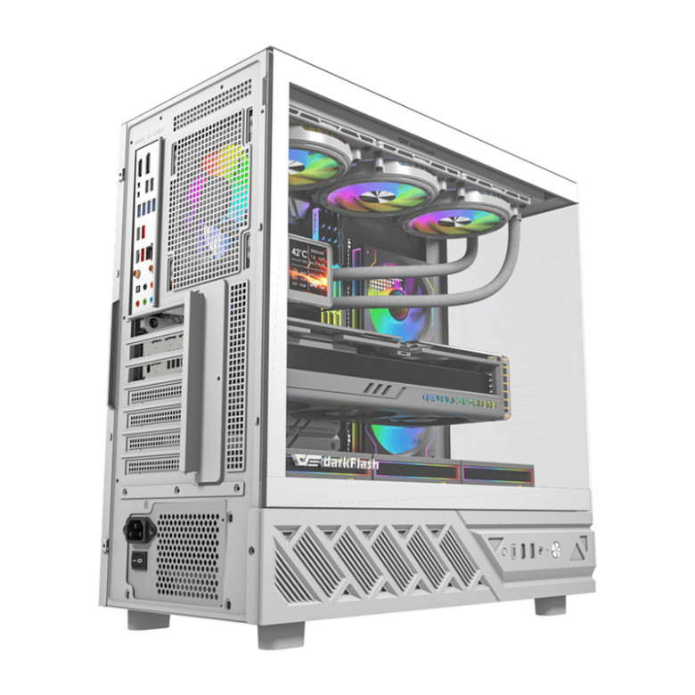 DarkFlash DS950 számítógép-ház (fehér) + 6 ventilátor
