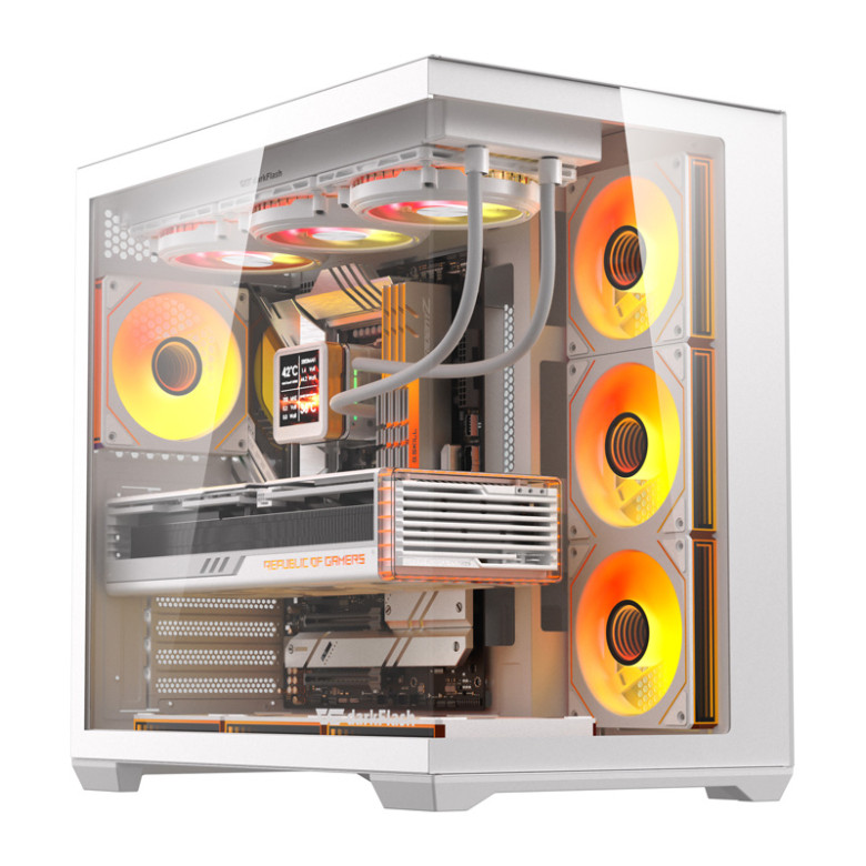 DarkFlash C280 számítógép-ház (fehér) + 7 ventilátor