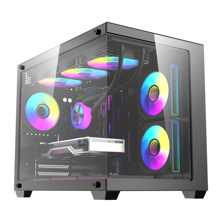 DarkFlash B275 PRO számítógép-ház (fekete) + 6 ventilátor