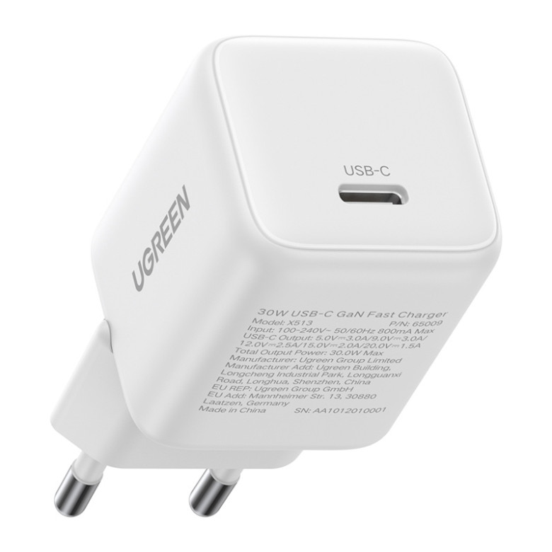 Ugreen X513 30W USB-C GaN Charger White + 1m Cable
