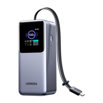 Powerbank 20000mAh Ugreen PB726 USB + USB-C, 165W, built-in cable (grey)