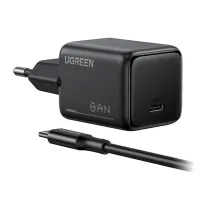 X517 GaN töltő, 25 W, USB-C, 1 m-es kábellel (fekete)