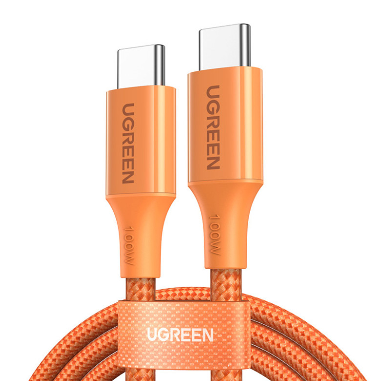 L502 USB-C Braided Cable PD 5A Orange 1m