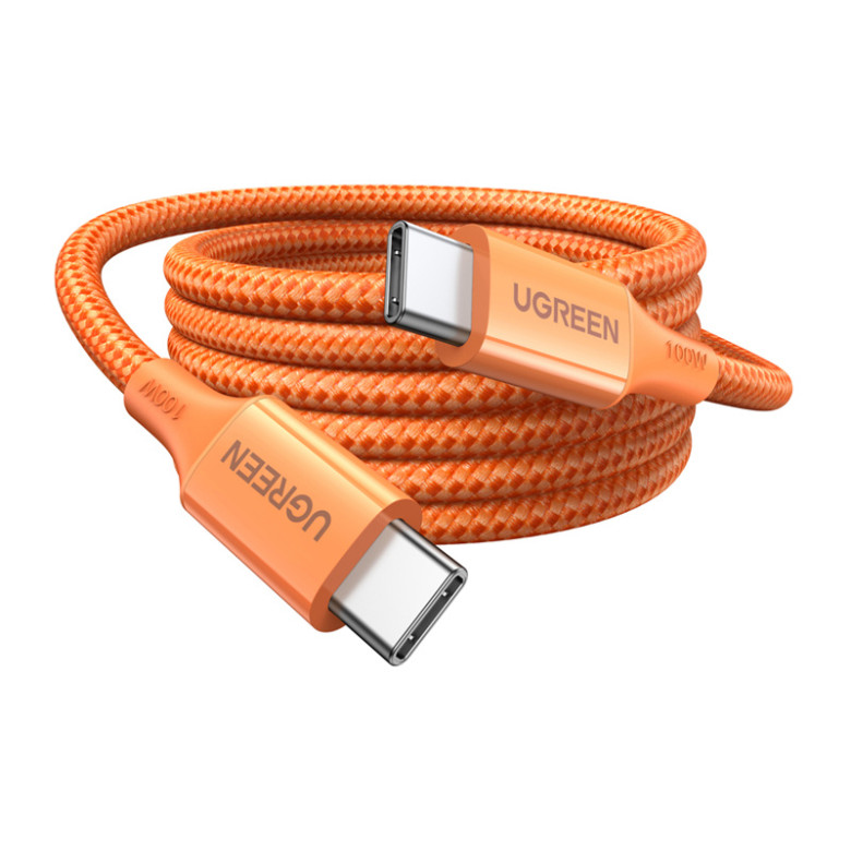 L502 USB-C Braided Cable PD 5A Orange 1m
