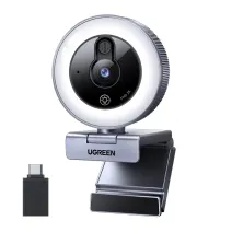 Ugreen CM910 webkamera, 2K, 30 FPS, USB, LED-es megvilágítás, beépített mikrofon