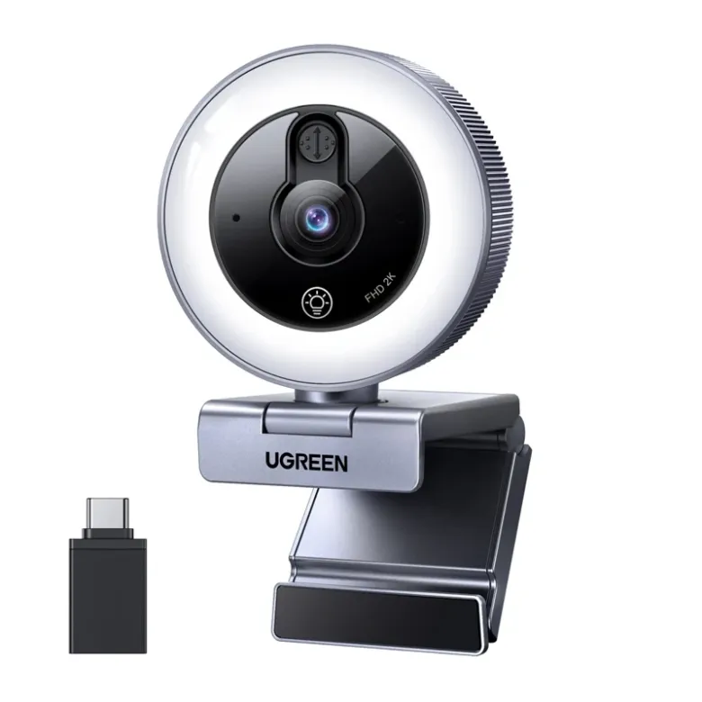 Ugreen CM910 webkamera, 2K, 30 FPS, USB, LED-es megvilágítás, beépített mikrofon