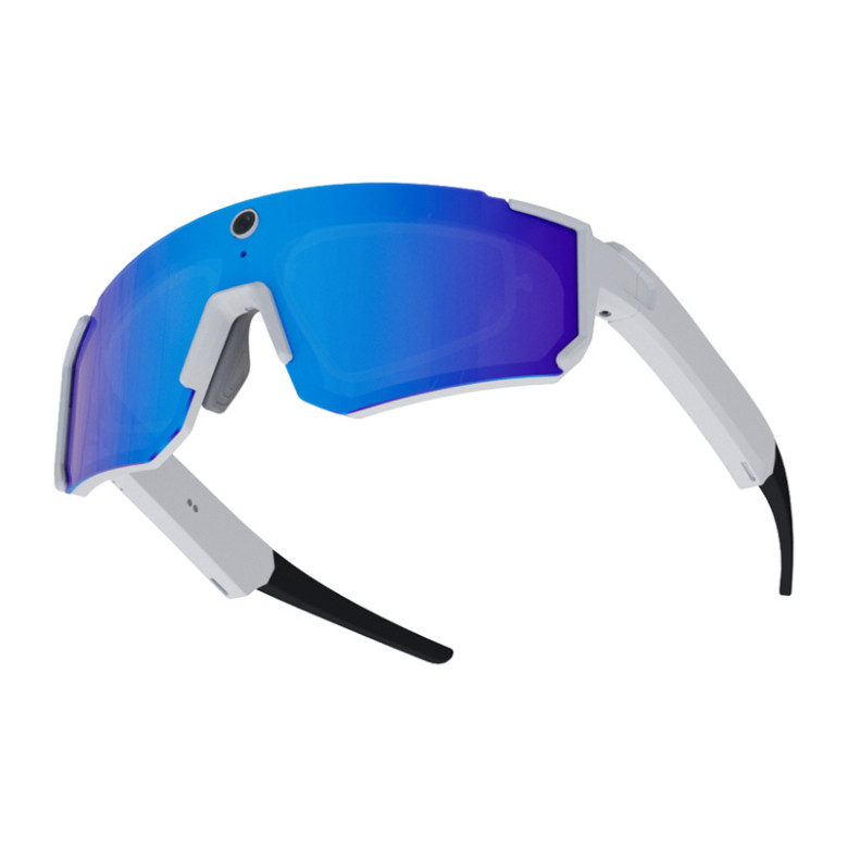 Colmi V06 AI White Sports Sunglasses (with blue lenses)