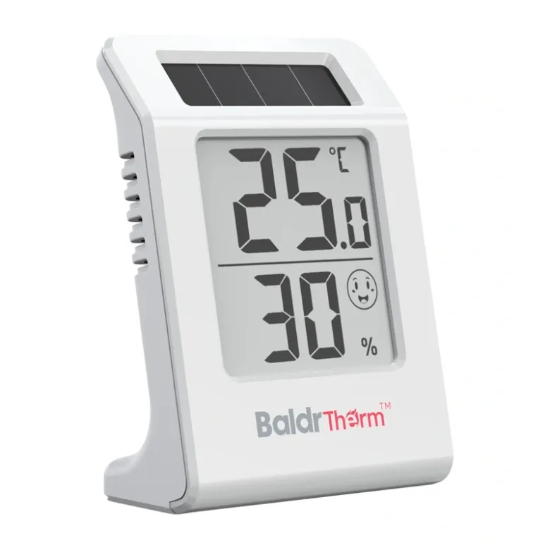 Solar-powered thermo-hygrometer
