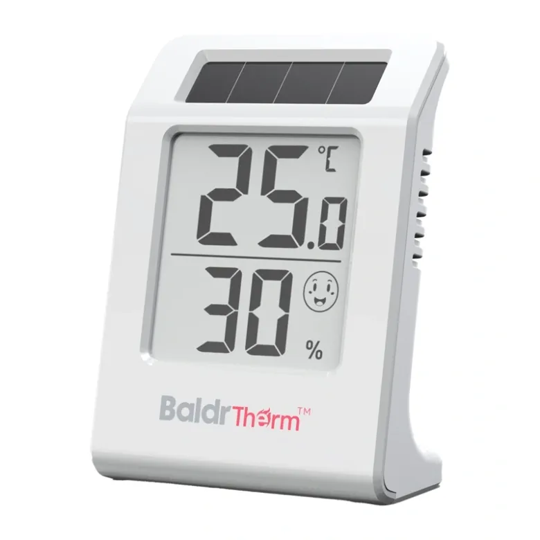 Solar-powered thermo-hygrometer