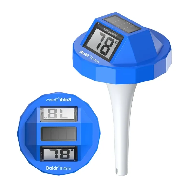 Solar-powered pool thermometer
