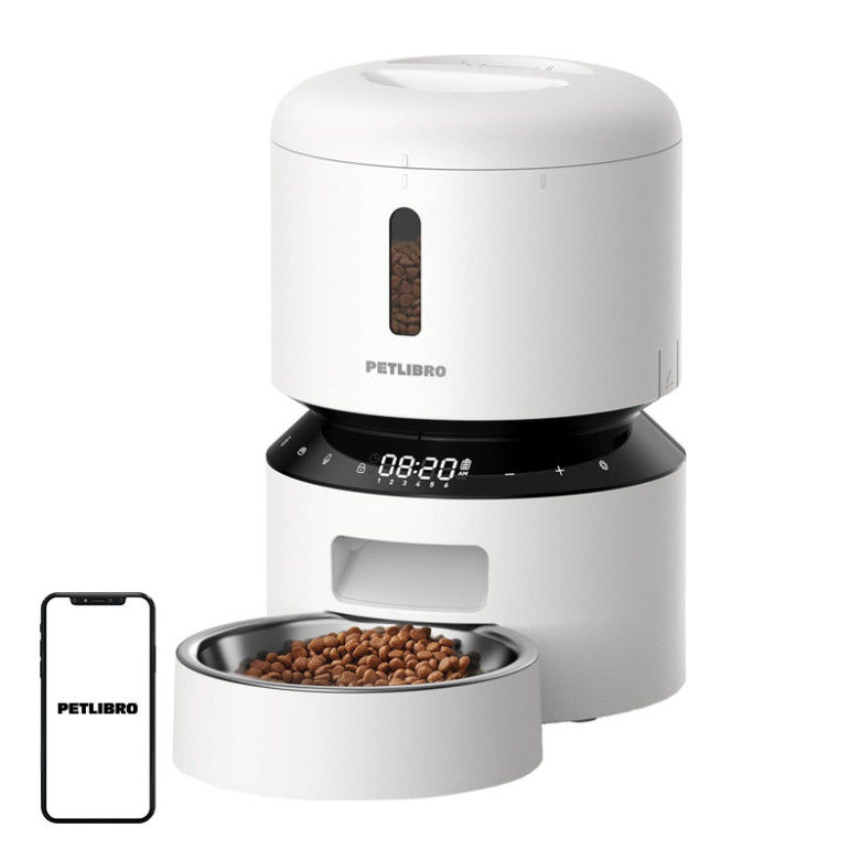 PETLIBRO Granary 3L Pet Food Dispenser with Double Bowl (White)