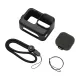Case Puluz Silicone Protective Cover for GoPro HERO12 HERO11 HERO10 HERO9 Black with Lens Cover and Wrist Strap (black)