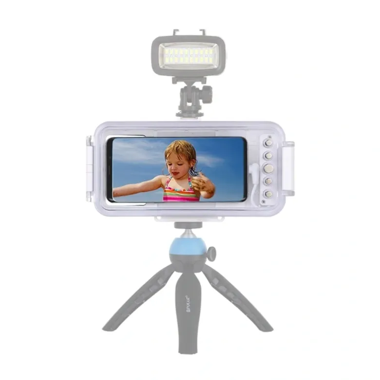 Case Puluz 45m Waterproof Diving Housing for USB C Smartphones Underwater Photo Video (white)